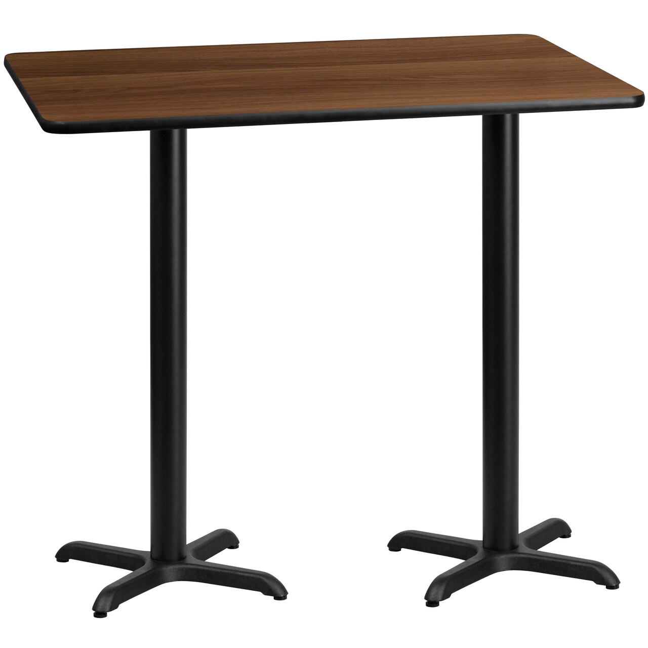 Emma and Oliver 30"x60" Rectangular Laminate Bar Table with 22"x22" Bases